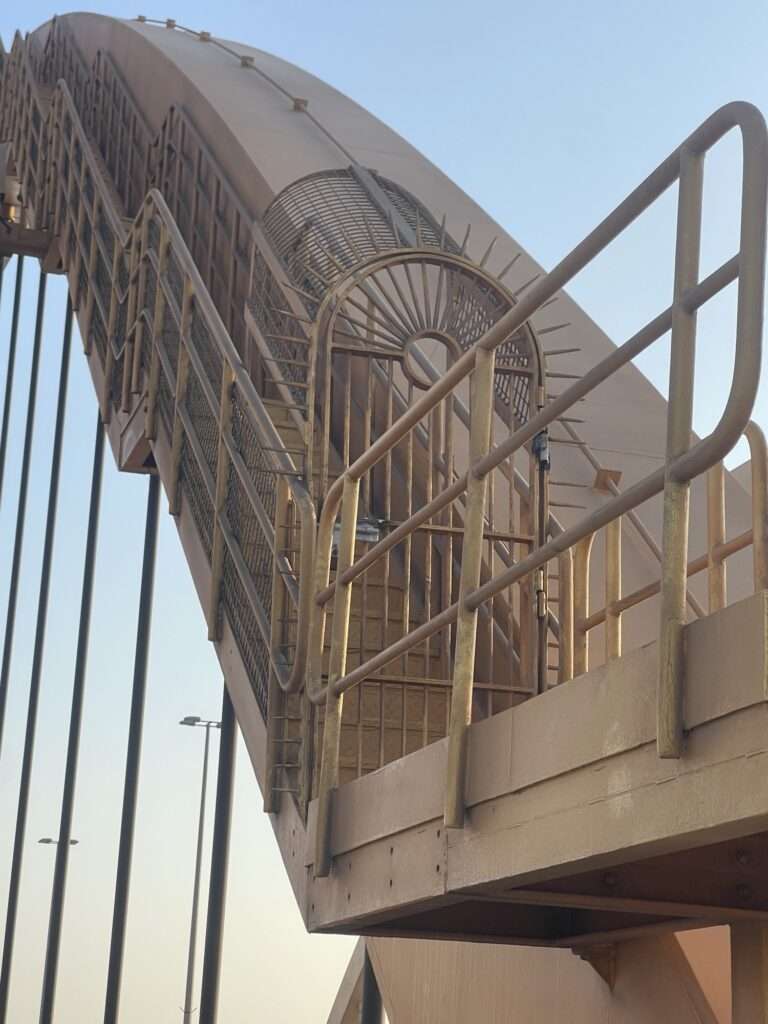 fancy bridge door on the khalifa brige in juffair, manama, bahrain