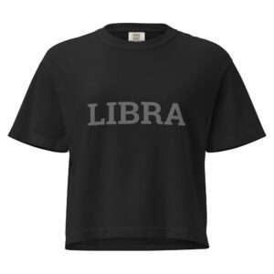 Women’s matte black libra boxy t-shirt