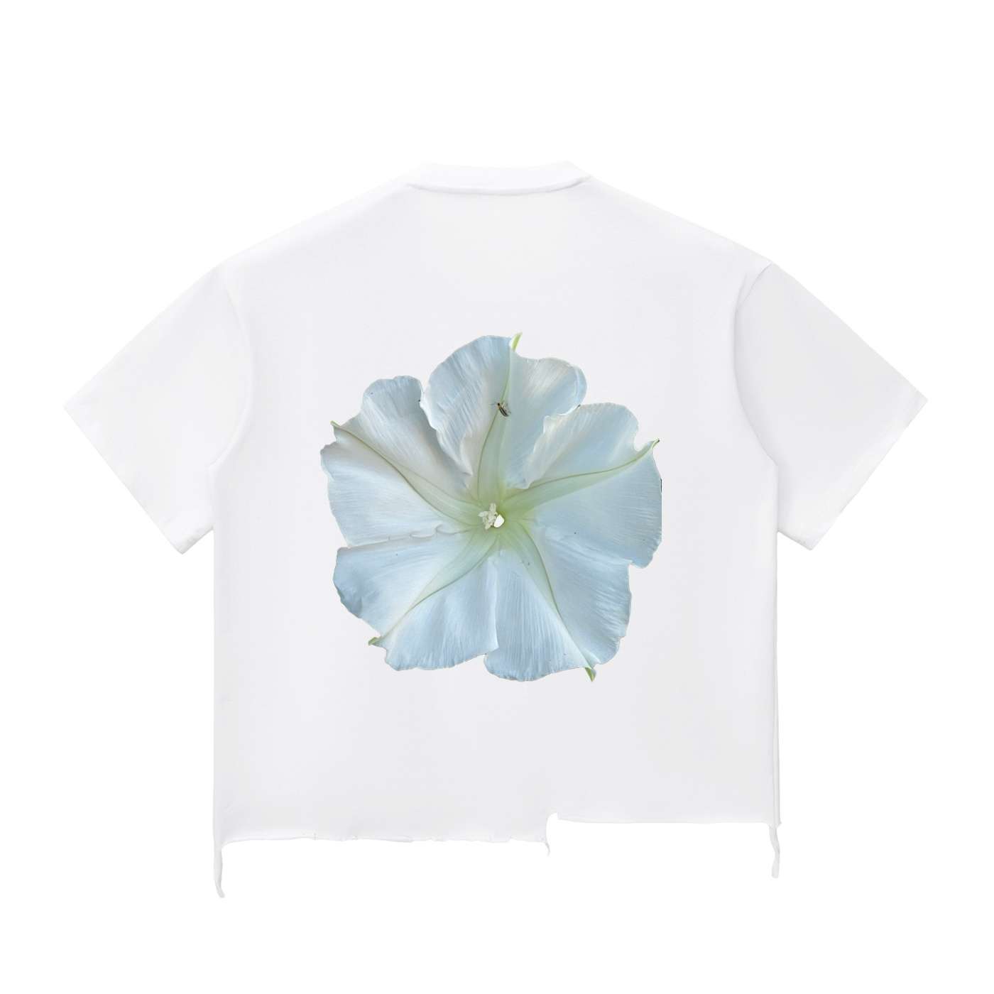 The Moonflower Tee. | Snow Wash Raw-Hem Boxy T-shirt - Image 2