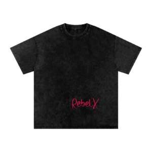 RebelX Rose Snow Washed Oversized Cotton T-Shirt