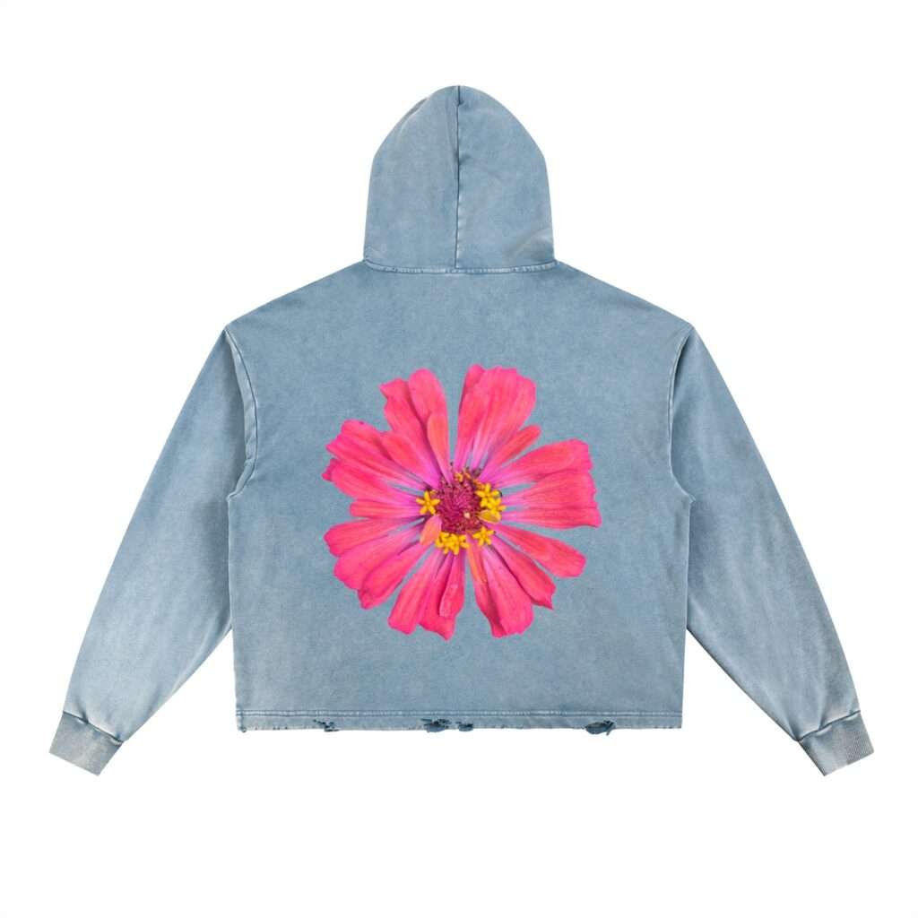 A Pink Zinnia Hoodie by Rebel X  Apparel