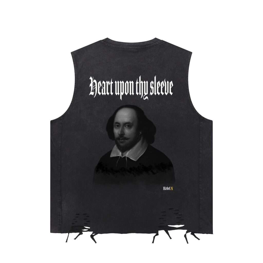 Heart upon thy sleeve | snow washed tank by Rebel X