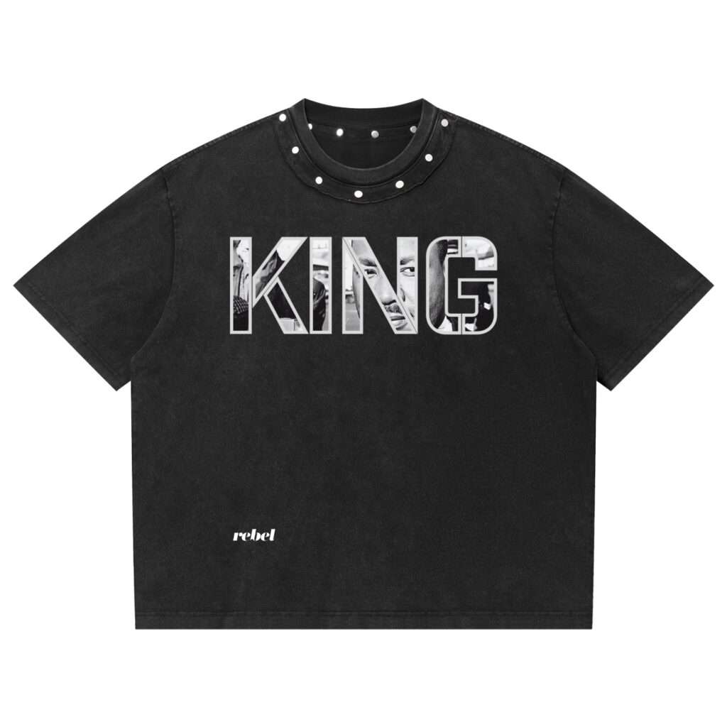 KING Studded Collar Tee by RebelX
