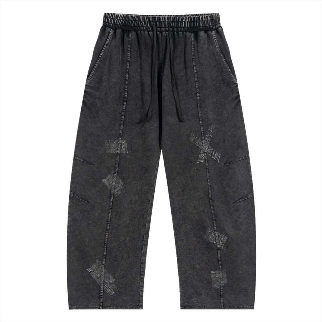 Snow Wash Drawstring Cotton Pants by Rebel X