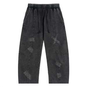 Snow Wash Drawstring Cotton Pants by Rebel X